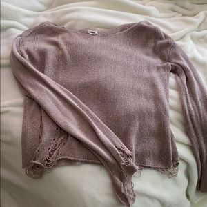 Distressed Lavender Sweater